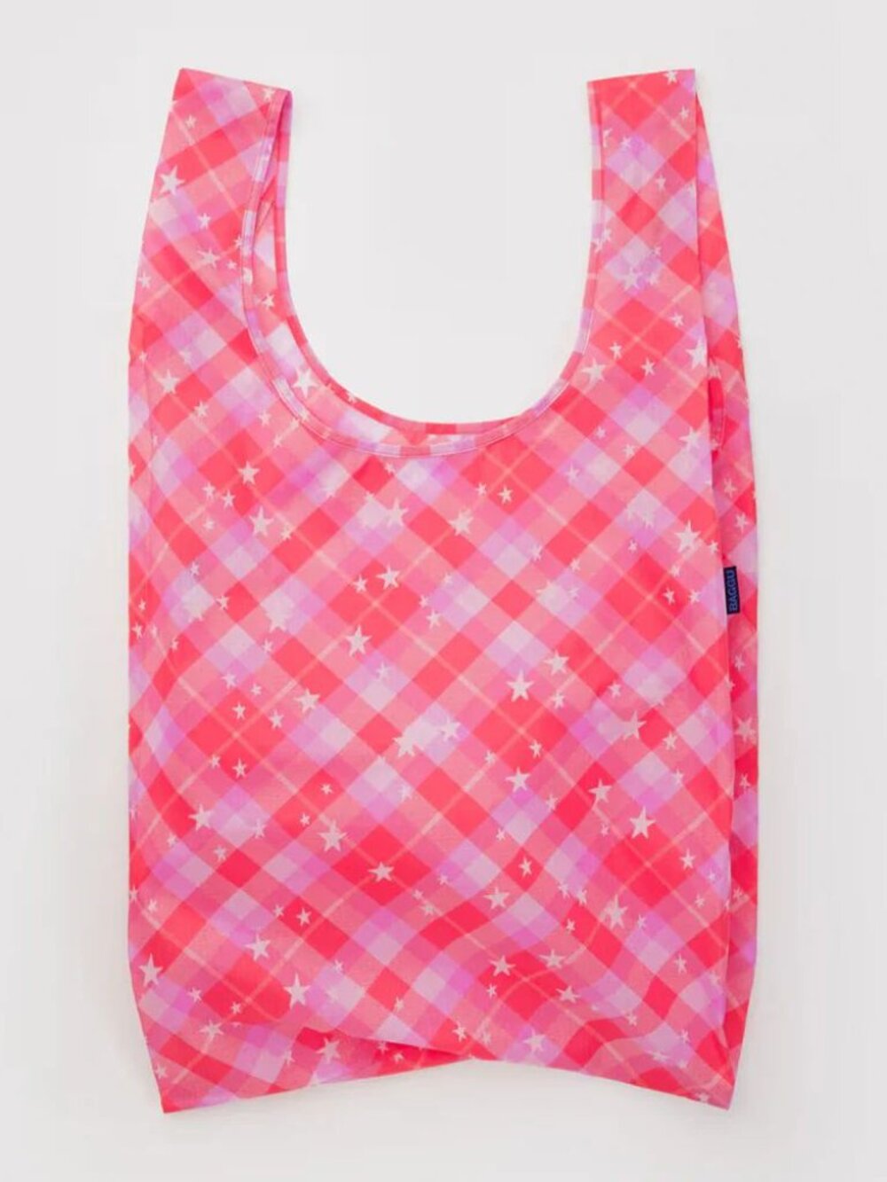 NWT Big Baggu Reusable - Pink Star Plaid